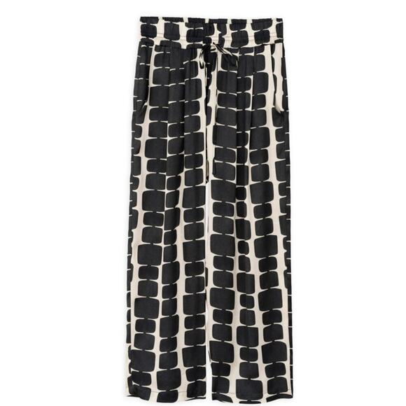 NWT Souvenir Silk Cotton Small Pantalone Sabbia/Nero Tan‎ Black Dress Pant Small - Picture 1 of 16